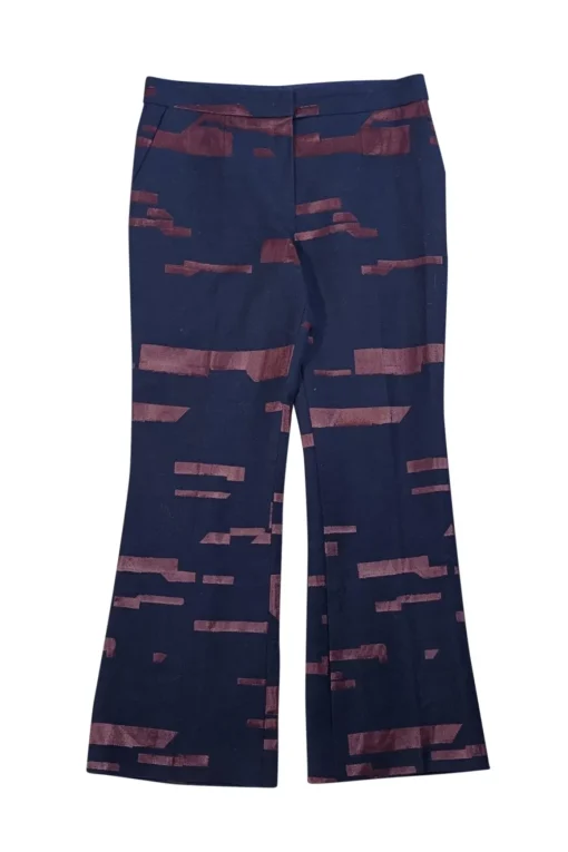 Escada - Navy & Maroon Print Dress Pants Sz 6