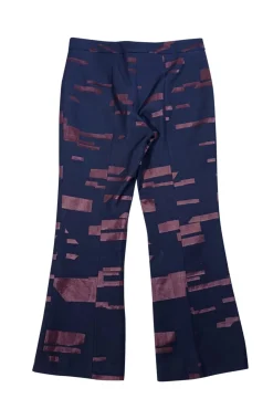 Escada - Navy & Maroon Print Dress Pants Sz 6