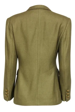 Escada - Olive Green Blazer w/ Gold Button Detail Blazer Sz 8