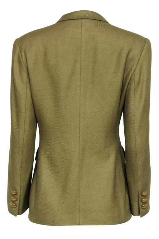 Escada - Olive Green Blazer w/ Gold Button Detail Blazer Sz 8