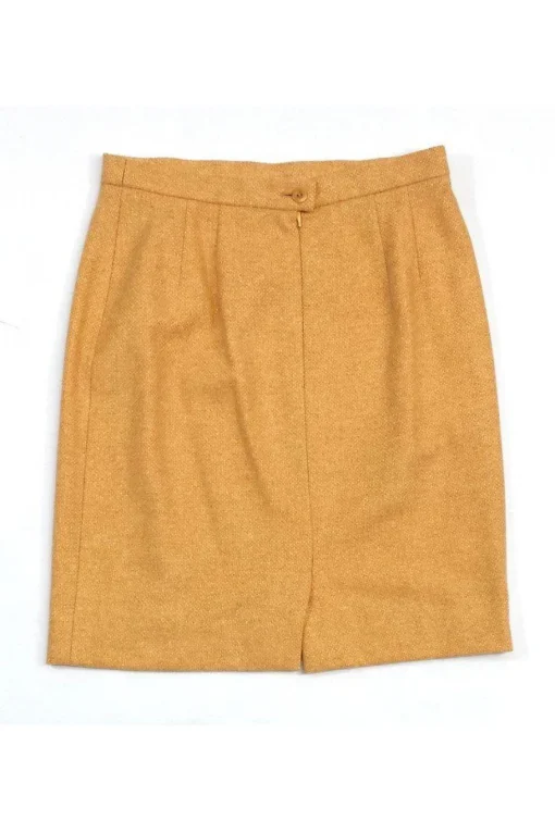 Escada - Orange Cashmere Tweed Pencil Skirt Sz 8