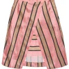 Escada - Pink, Tan & Grey Striped Crisscross Skirt Sz 4