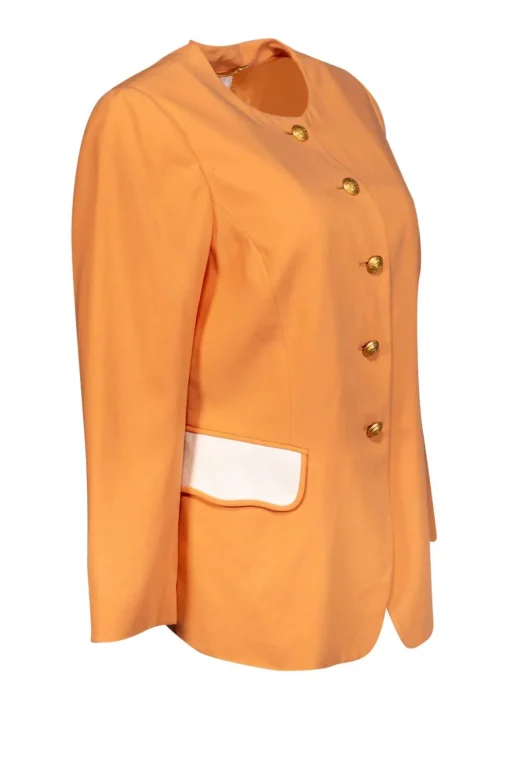 Escada - Sherbet Orange Jacket w/ Gold-Tone Details Sz S