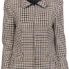 Escada - Taupe & White Herringbone Tweed Blazer Sz 10