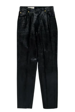 Escada - Vintage Black Reptile Texture Embossed Taper Leg Pants Sz 6