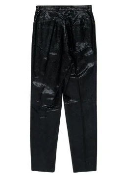 Escada - Vintage Black Reptile Texture Embossed Taper Leg Pants Sz 6