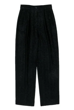 Escada - Vintage Black Sparkly Textured Straight Leg Trousers Sz 4