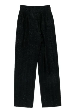 Escada - Vintage Black Sparkly Textured Straight Leg Trousers Sz 4