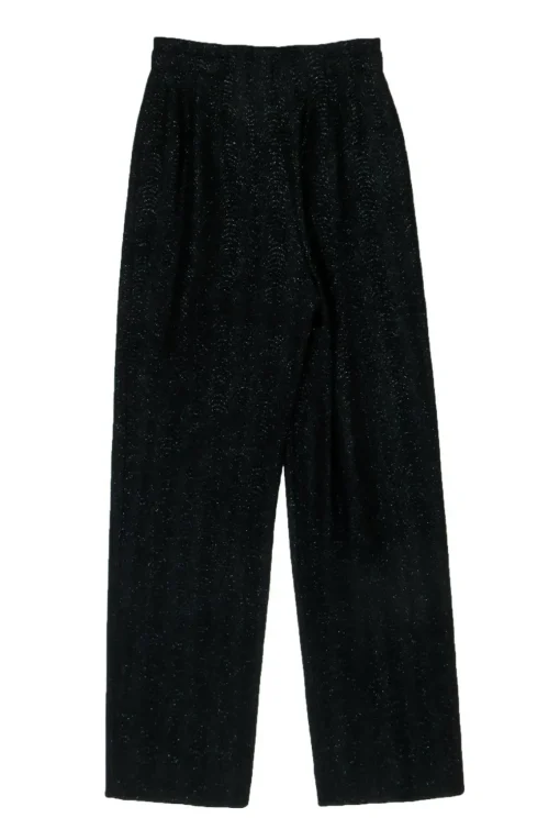 Escada - Vintage Black Sparkly Textured Straight Leg Trousers Sz 4