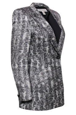Escada - Vintage White & Gray Tapestry Printed Blazer Sz 6