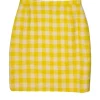 Escada - Yellow Checked Wool Blend Pencil Skirt Sz 8