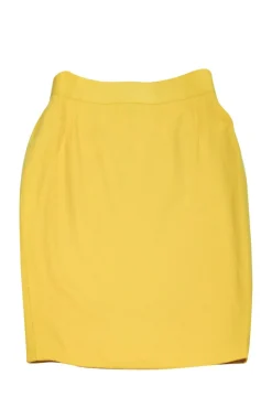 Escada - Yellow New Wool Pencil Skirt Sz 8