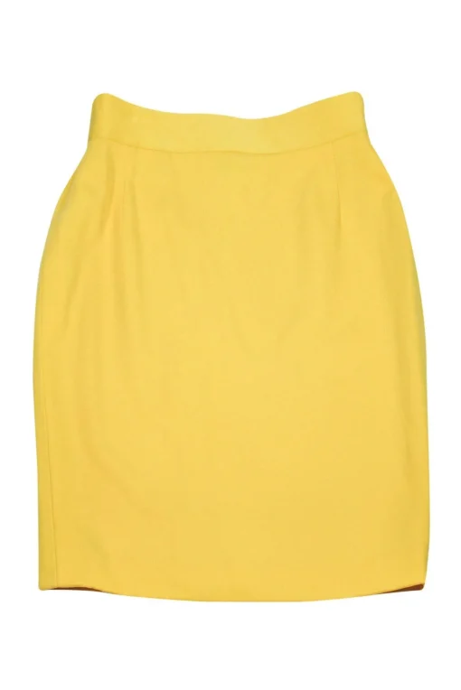 Escada - Yellow New Wool Pencil Skirt Sz 8