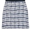 Escada Sport - Ivory & Navy Plaid Tweed Skirt Sz 8
