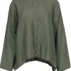 Eskandar - Olive Green Linen Oversized Blouse Sz 0