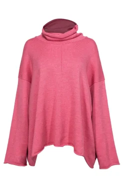 Eskandar - Pink Oversized Wool Turtleneck Sweater w/ Bell Sleeves Sz L