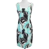 Etcetera - Aqua & Black Print Cotton Blend Sleeveless Dress Sz 4