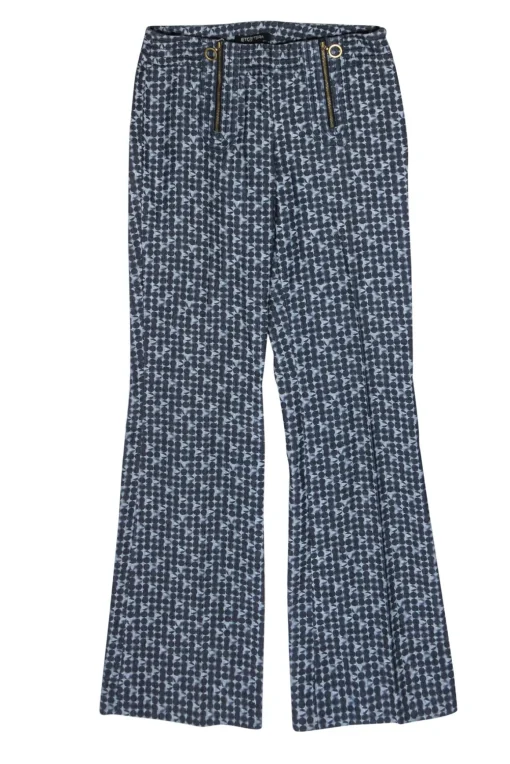 Etcetera - Dark Wash Circle Patterned Wide-Leg Jeans Sz 4