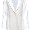 Etcetera - Ivory Single Button front Blazer w/ Cream Tweed Front Detail Sz 4