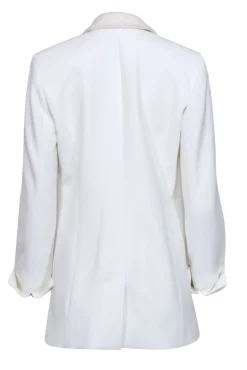 Etcetera - Ivory Single Button front Blazer w/ Cream Tweed Front Detail Sz 4