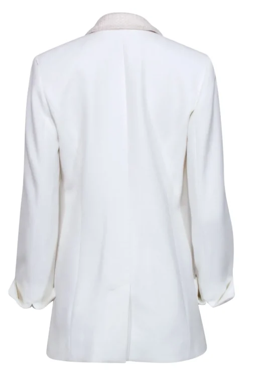 Etcetera - Ivory Single Button front Blazer w/ Cream Tweed Front Detail Sz 4