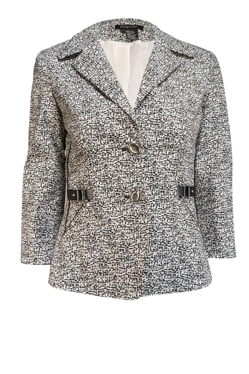 Etcetera - White & Black Splatter Print Blazer Sz 2