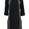 Etecetera - Brown & Black Color-Blocked Shift Dress w/ Collared Neckline Sz 8