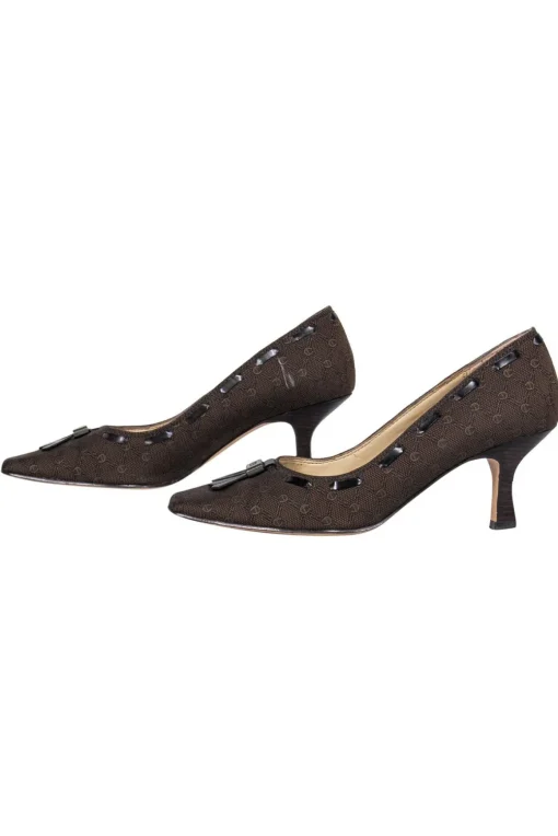 Etienne Aigner - Brown Logo Kitten Heels Sz 6
