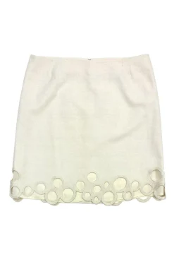 Etro - Ivory Textured Silk Skirt Sz XL