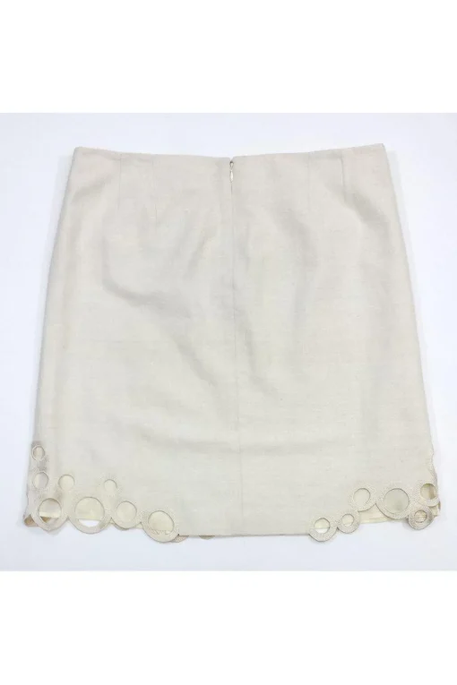 Etro - Ivory Textured Silk Skirt Sz XL