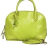 Etro - Lime Green Textured Bowler Handbag