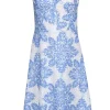 Eva Franco - Blue & White Eyelet Lace Dress Sz 8