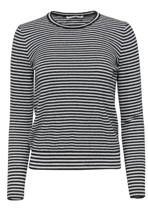 Everlane - White & Black Striped Cashmere Sweater Sz S