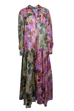 Evi Grintela - Pink, Green, & Orange Multi Color Floral Dress Sz XL