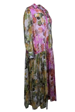 Evi Grintela - Pink, Green, & Orange Multi Color Floral Dress Sz XL