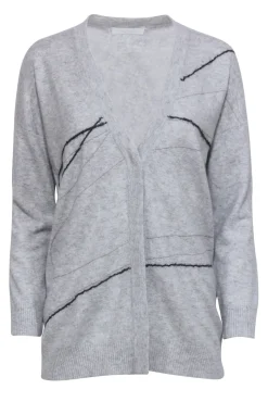 Fabiana Filippi - Light Grey Wool Blend Cardigan w/ Metallic Stripes Sz XXS