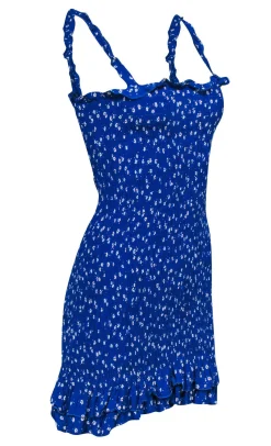 Faithfull the Brand - Blue & White Floral Print Smocked Dress Sz 4
