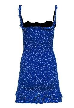 Faithfull the Brand - Blue & White Floral Print Smocked Dress Sz 4