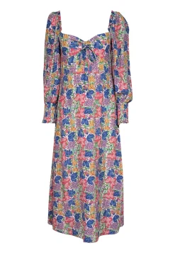 Faithfull the Brand - White w/ Multicolor Floral Print Midi Dress Sz 4