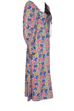 Faithfull the Brand - White w/ Multicolor Floral Print Midi Dress Sz 4
