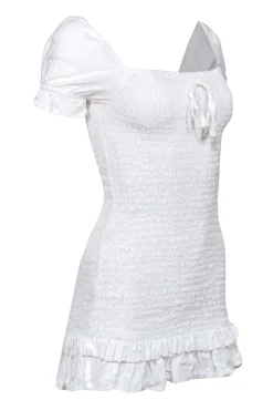 Faithfull the Brand - White Smocked Mini Dress Sz 2
