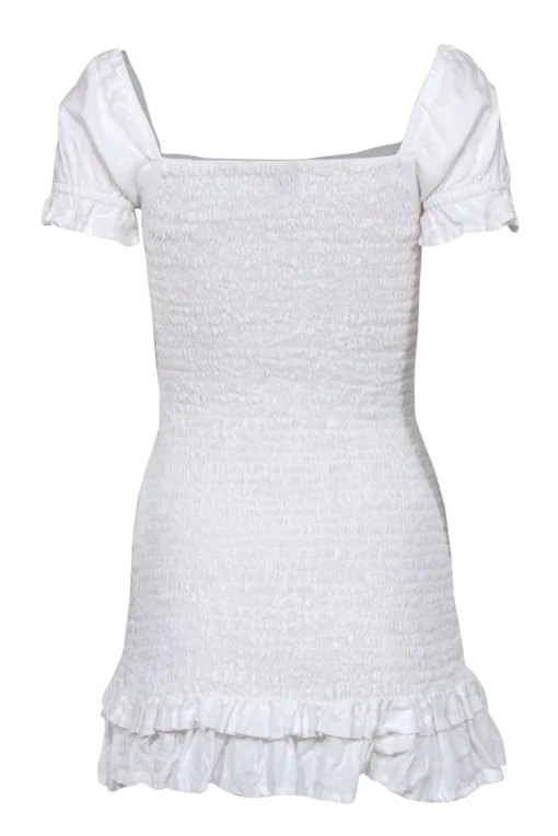 Faithfull the Brand - White Smocked Mini Dress Sz 2