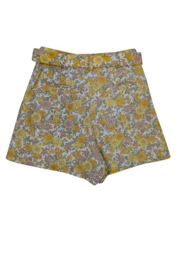 Faithfull the Brand - Yellow & White Floral Print Linen Skort Sz 2