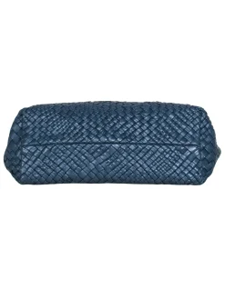 Falor – Large Blue Woven Leather Tote Bag