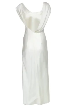 Fame and Partners - Ivory Draped Sleeveless Gown Sz S