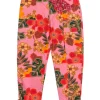 Farm - Pink & Multicolor Floral & Leaf Print High-Waist Pants Sz S