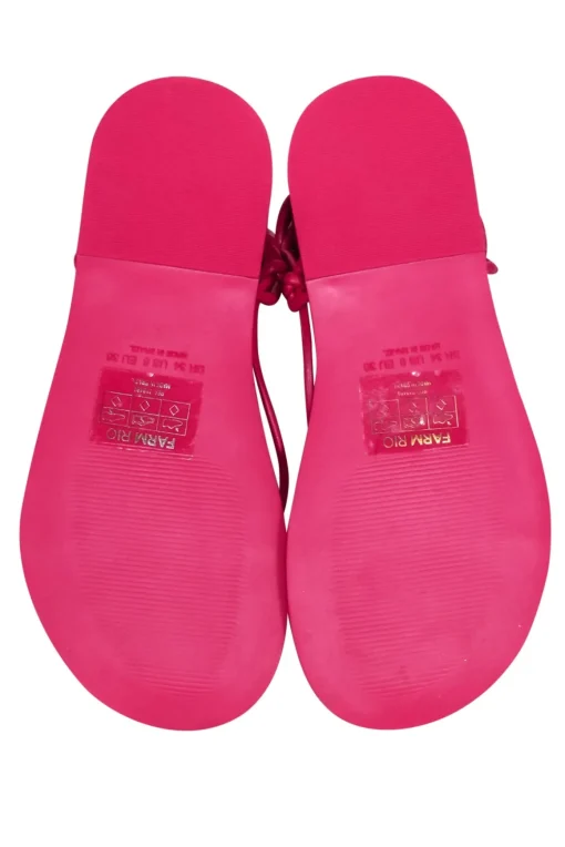 Farm Rio - Dark Pink Lace Up Ankle Tie Sandals Sz 6