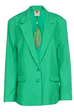 Farm Rio - Green Oversized Cotton Blend Blazer Sz L