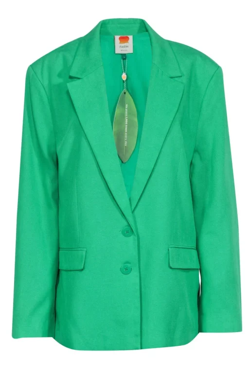 Farm Rio - Green Oversized Cotton Blend Blazer Sz L