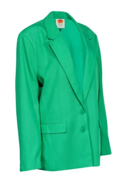 Farm Rio - Green Oversized Cotton Blend Blazer Sz L